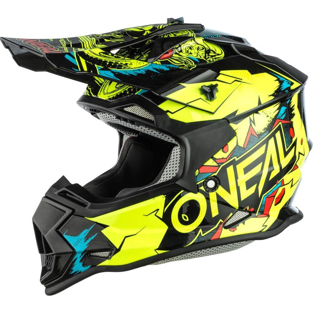 Oneal 2022 2 Series Villain Neon/Yellow Kids Helmet at ATVstore